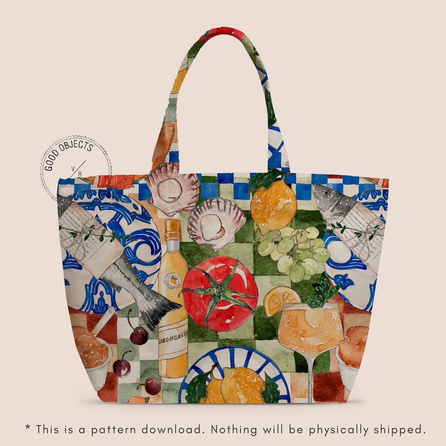 italian food tote bag