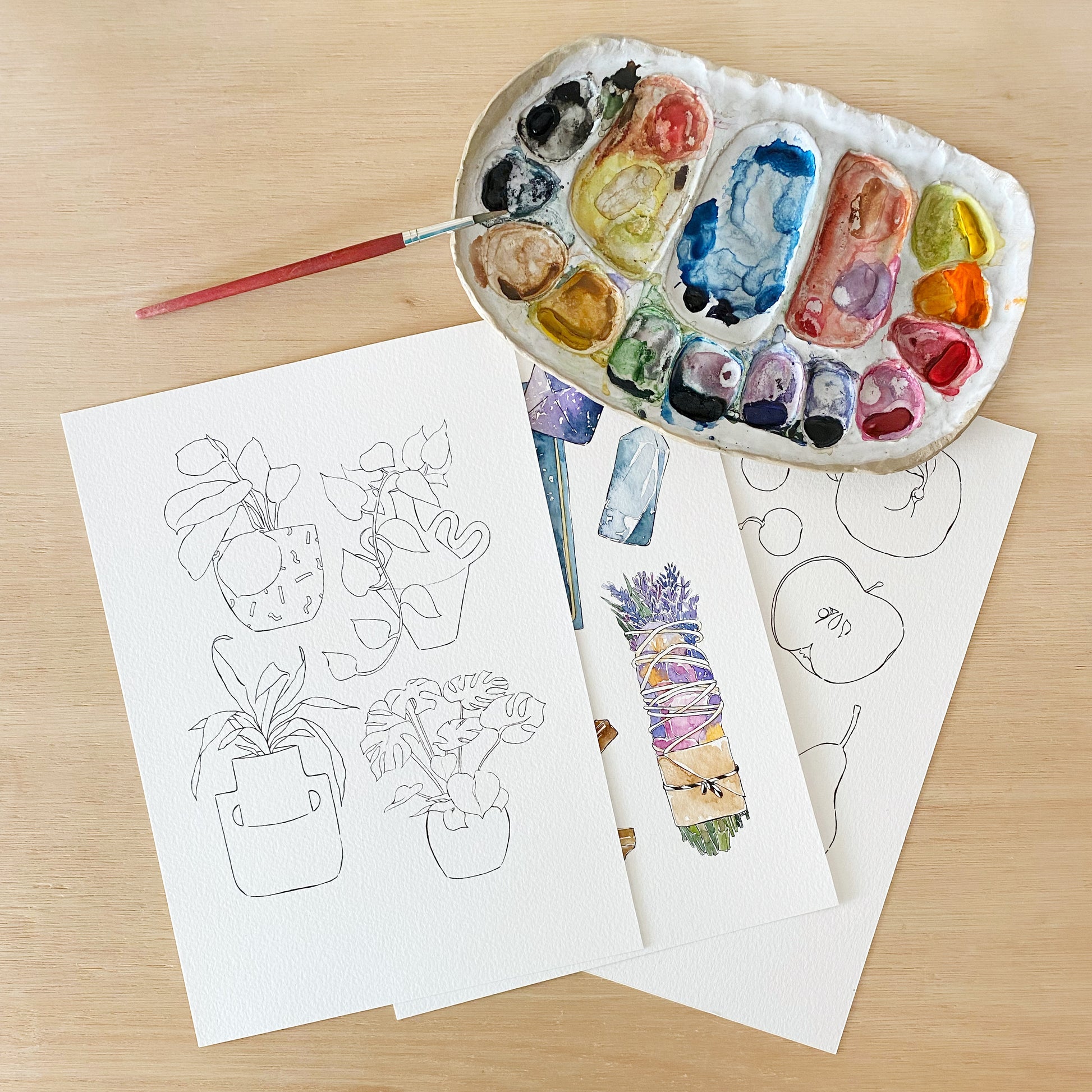 printable coloring book to watercolor paint