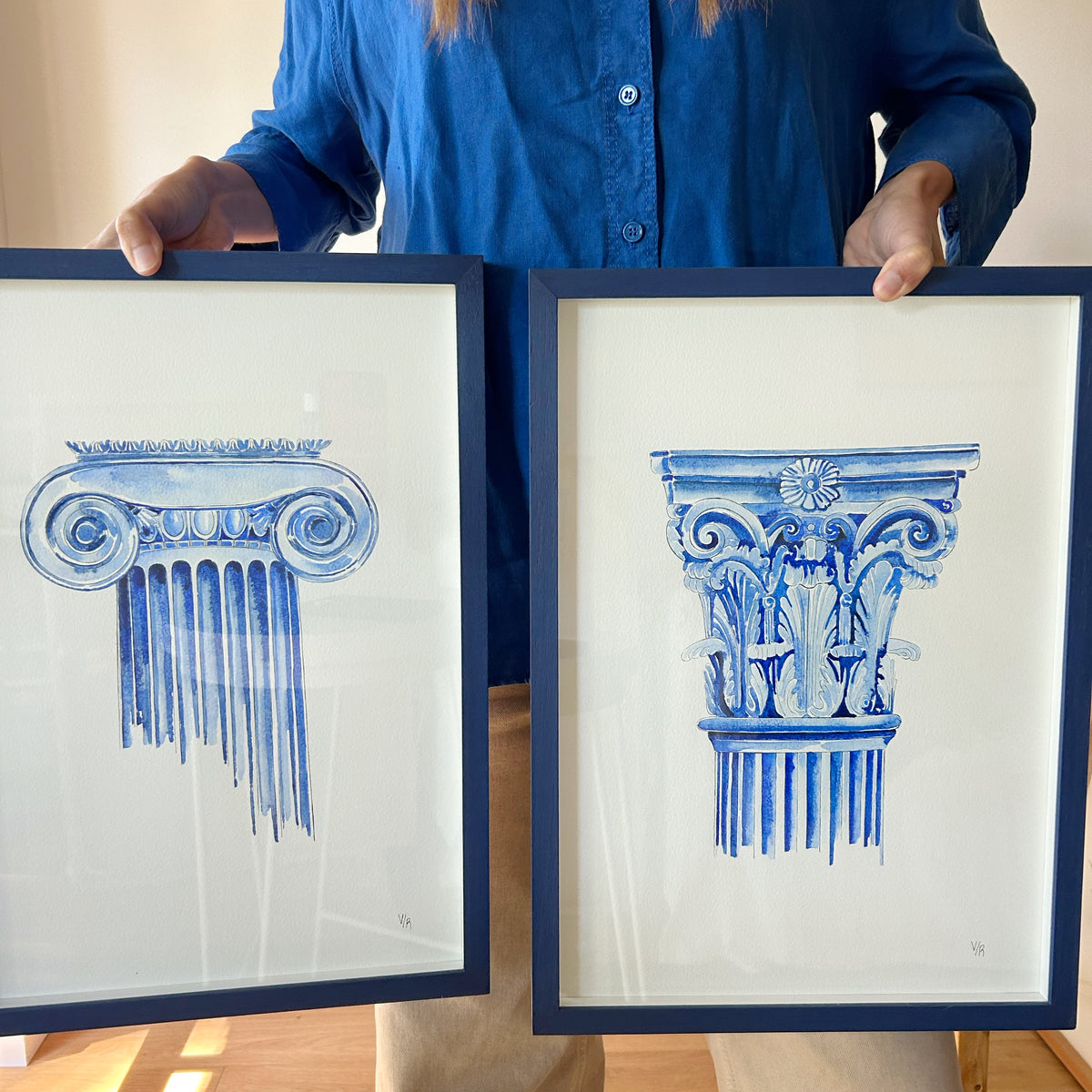 columnas azules