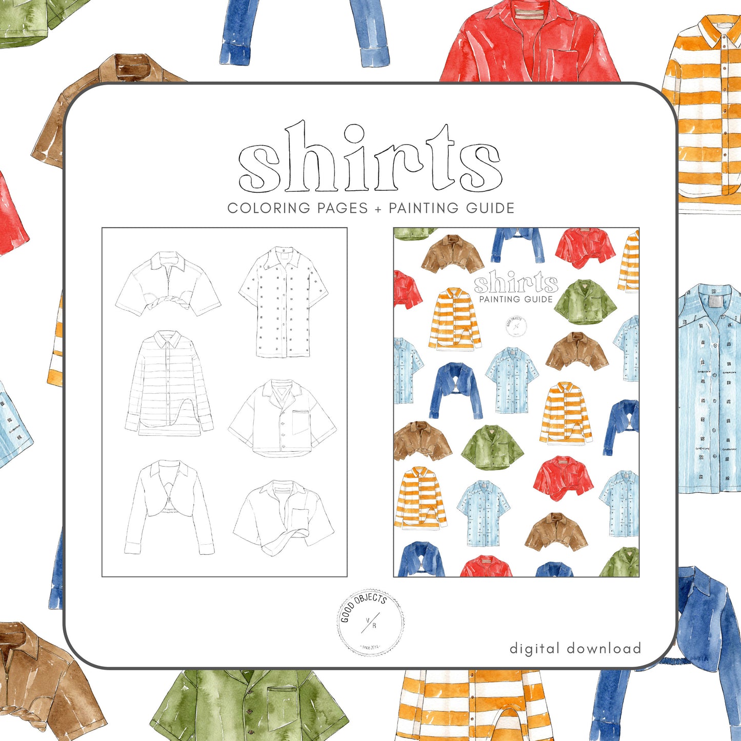 shirts coloring pages of fashion flat sketches