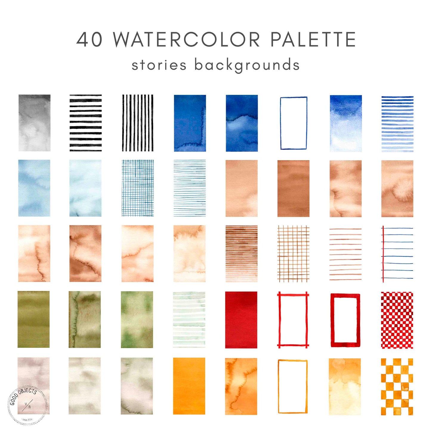 watercolor palette stories backgrounds